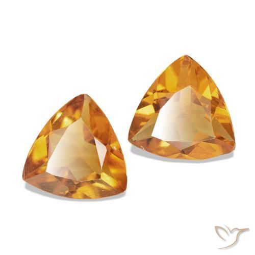Gemas de Citrino Naranja oscuro natural de 1.00 ct, Trillón, VS-SI