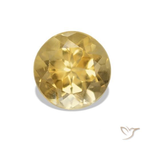 Citrino Amarillo claro natural de 1.20 ct, Corte Redondo, VVS-VS