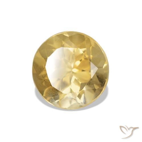 Citrino Amarillo claro natural de 1.20 ct, Corte Redondo, VVS-VS