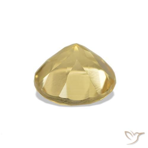 Citrino Amarillo-dorado claro natural de 1.23 ct, Corte Redondo, VVS-VS