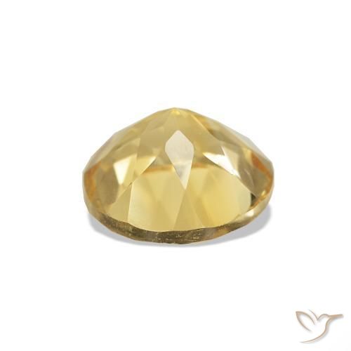 Citrino amarillo natural de 1,16 ct, corte redondo, VVS-VS