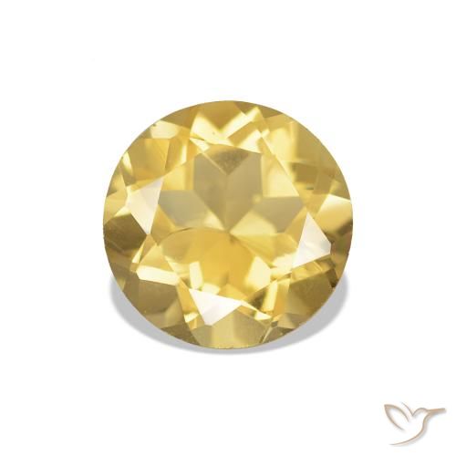 Citrino Dorado claro natural de 1.15 ct, Corte Redondo, VVS-VS
