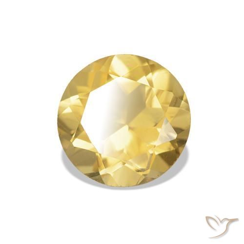 Citrino Dorado claro natural de 1.15 ct, Corte Redondo, VVS-VS