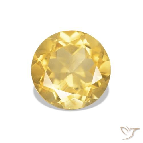 Citrino Dorado claro natural de 1.27 ct, Corte Redondo, VVS-VS