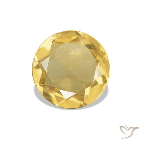 Citrino Amarillo claro natural de 0.94 ct, Corte Redondo, VS