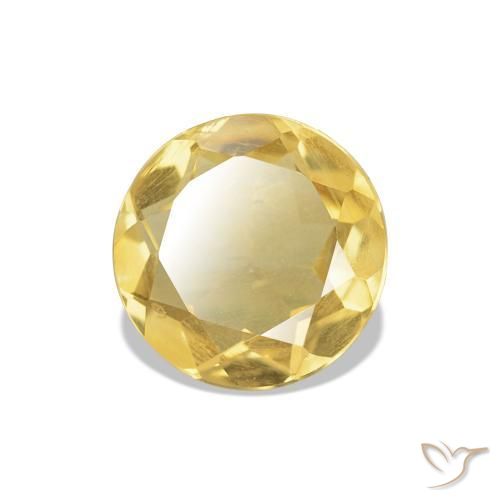 Citrino Amarillo claro natural de 0.94 ct, Corte Redondo, VS