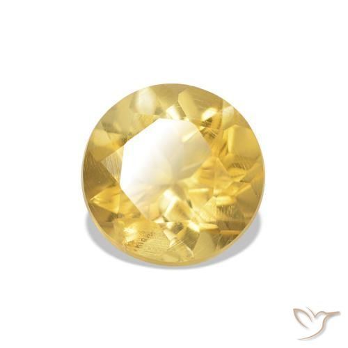 Citrino Dorado claro natural de 1.09 ct, Corte Redondo, VS