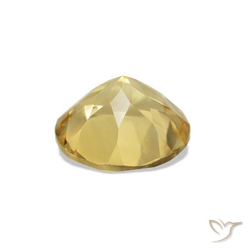 Citrino Amarillo-dorado claro natural de 1.08 ct, Corte Redondo, VVS-VS