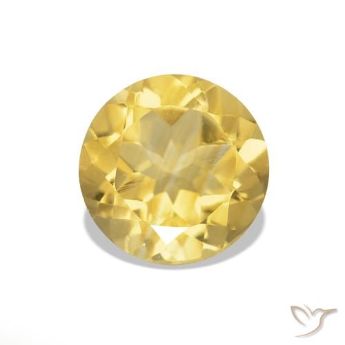1.14ct Dorado claro Citrino, Redondo, VVS-VS