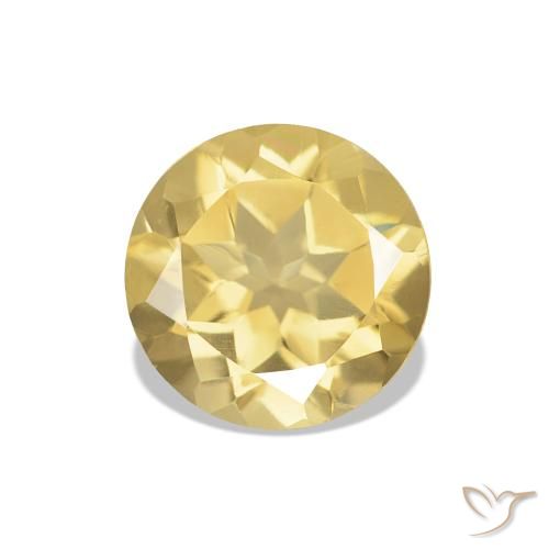 Citrino Amarillo-dorado claro natural de 1.15 ct, Corte Redondo, VVS-VS