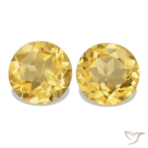 Gemas de Citrino Amarillo-dorado claro natural de 2.50 ct, Corte Redondo, VVS-VS