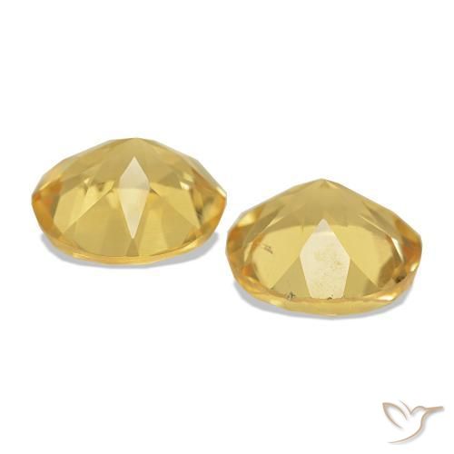 Gemas de Citrino Amarillo-dorado claro natural de 1.99 ct, Corte Redondo, VS
