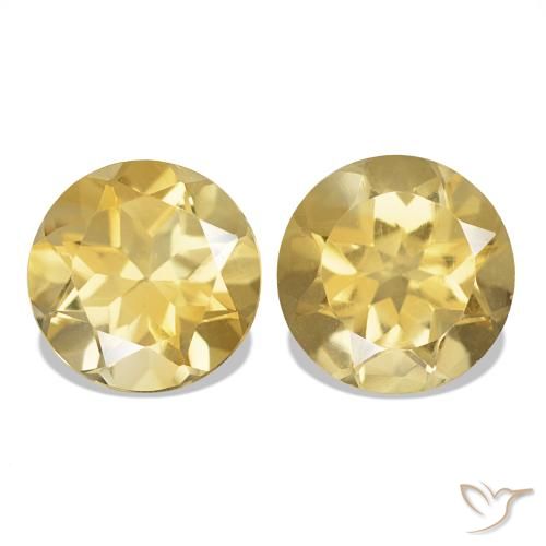 2.51ctw Amarillo-dorado claro Citrino Piedras Preciosas, Redondo, VVS-VS