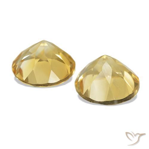 Gemas de Citrino Amarillo-dorado claro natural de 2.51 ct, Corte Redondo, VVS-VS