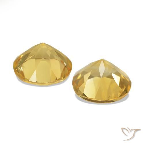 Gemas de Citrino Amarillo-dorado claro natural de 2.01 ct, Corte Redondo, VS