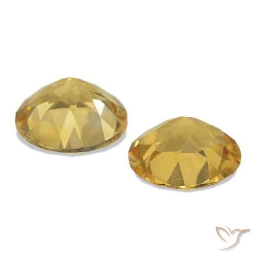 Gemas de Citrino Amarillo-dorado claro natural de 2.03 ct, Corte Redondo, VS