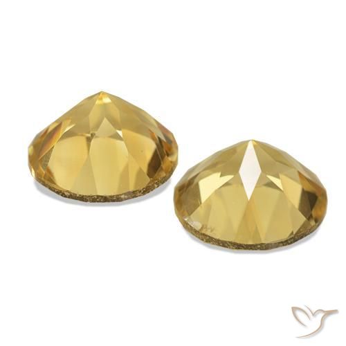 Gemas de Citrino Amarillo-dorado claro natural de 2.23 ct, Corte Redondo, VS
