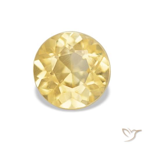 Citrino Amarillo cálido natural de 0.78 ct, Corte Redondo, VS