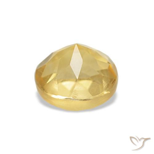 Citrino Amarillo cálido natural de 0.78 ct, Corte Redondo, VS