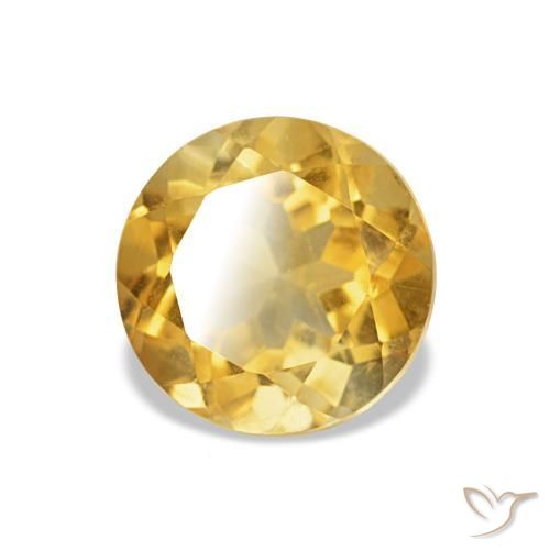 Citrino Oro natural de 1.27 ct, Corte Redondo, VS