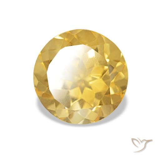 Citrino Amarillo púrpura natural de 1.90 ct, Corte Redondo, VS