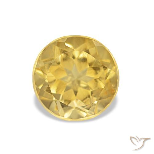 Citrino Amarillo solidago natural de 1.32 ct, Corte Redondo, VVS-VS