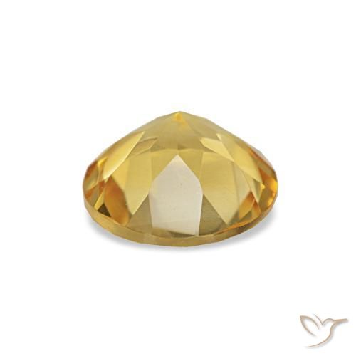 Citrino Amarillo vivo natural de 0.97 ct, Corte Redondo, VVS-VS
