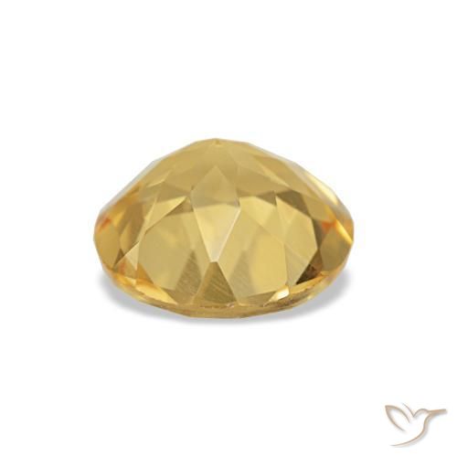 Citrino Amarillo vivo natural de 1.16 ct, Corte Redondo, VVS-VS