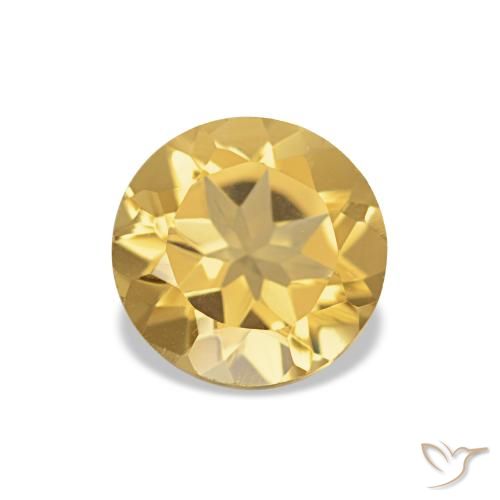 1.06ct Dorado medio Citrino, Redondo, VVS-VS