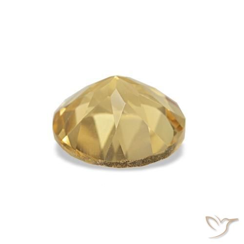 Citrino Dorado medio natural de 1.06 ct, Corte Redondo, VVS-VS