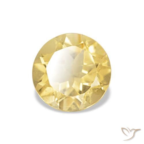 Citrino amarillo natural de 1,07 ct, corte redondo, VVS-VS