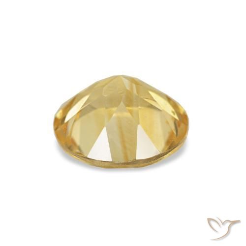 Citrino amarillo natural de 1,07 ct, corte redondo, VVS-VS