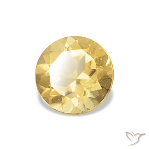 Citrino Amarillo solidago natural de 1.04 ct, Corte Redondo, VVS-VS