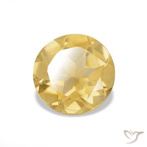 Citrino Amarillo cálido natural de 1.12 ct, Corte Redondo, VS