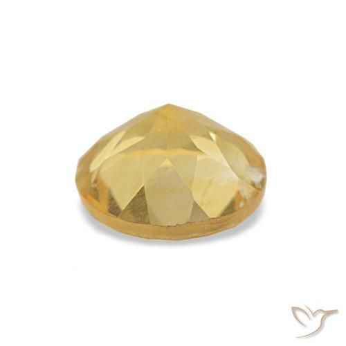 Citrino Amarillo medio natural de 0.98 ct, Corte Redondo, VS