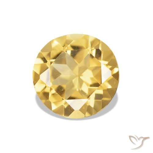 Citrino Dorado medio natural de 0.95 ct, Corte Redondo, VVS