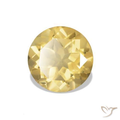 Citrino Amarillo toscana natural de 1.14 ct, Corte Redondo, VVS