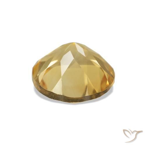 Citrino Dorado medio natural de 1.11 ct, Corte Redondo, VVS