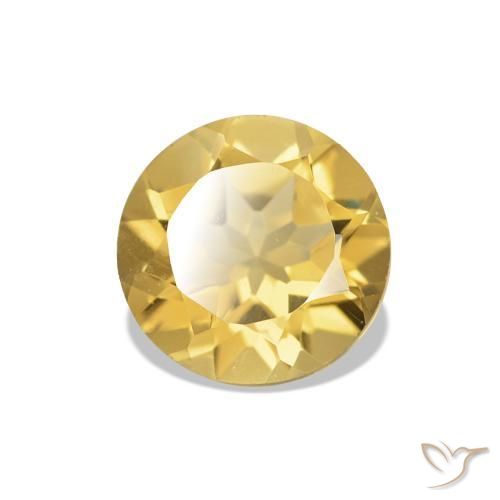Citrino Oro natural de 1.18 ct, Corte Redondo, VVS