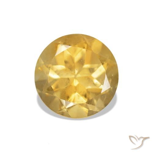 1.27ct Dorado medio Citrino, Redondo, VS