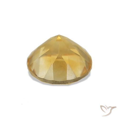 Citrino Dorado medio natural de 1.27 ct, Corte Redondo, VS