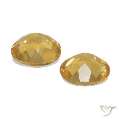 Gemas de Citrino Dorado medio natural de 2.10 ct, Corte Redondo, VS