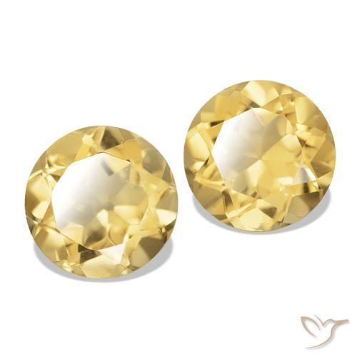 Gemas de Citrino Dorado natural de 2.46 ct, Corte Redondo, VVS-VS