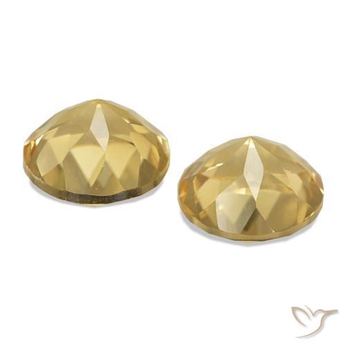 Gemas de Citrino Dorado natural de 2.46 ct, Corte Redondo, VVS-VS