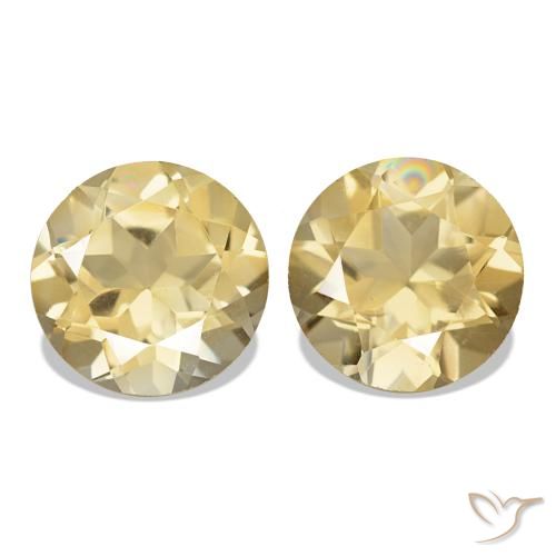 Gemas de Citrino Dorado natural de 2.32 ct, Corte Redondo, VVS-VS