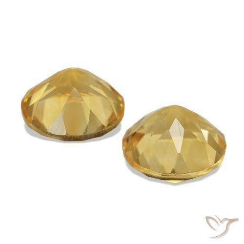 Gemas de Citrino Dorado medio natural de 2.42 ct, Corte Redondo, VVS-VS