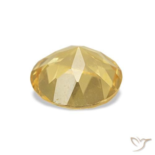 Citrino Amarillo-dorado claro natural de 1.13 ct, Corte Redondo, VS