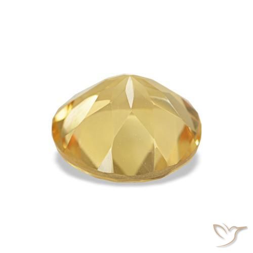 Citrino Amarillo-dorado claro natural de 1.22 ct, Corte Redondo, VS