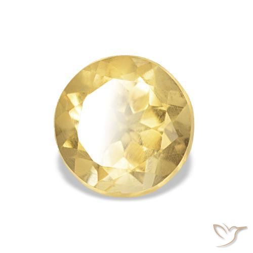 Citrino Amarillo-dorado claro natural de 1.12 ct, Corte Redondo, VS