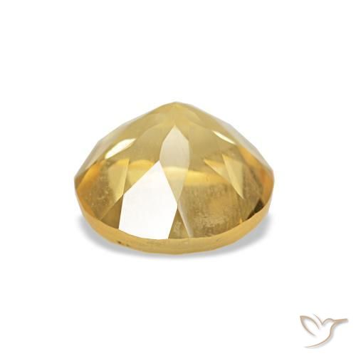 Citrino Amarillo-dorado claro natural de 1.12 ct, Corte Redondo, VS